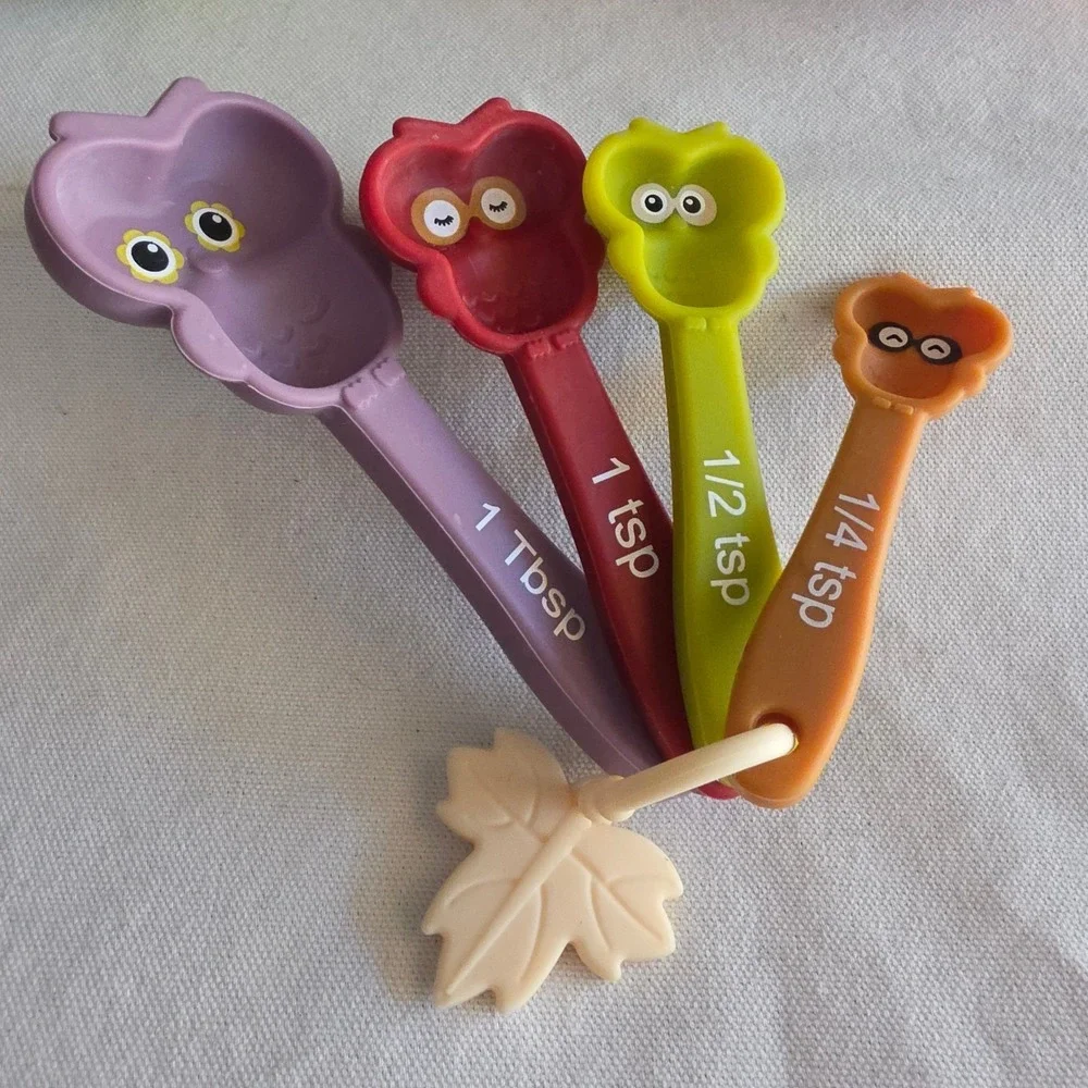Owl Silicone Measuring Cups and Spoons Set 8 Piece Colorful Whimsical